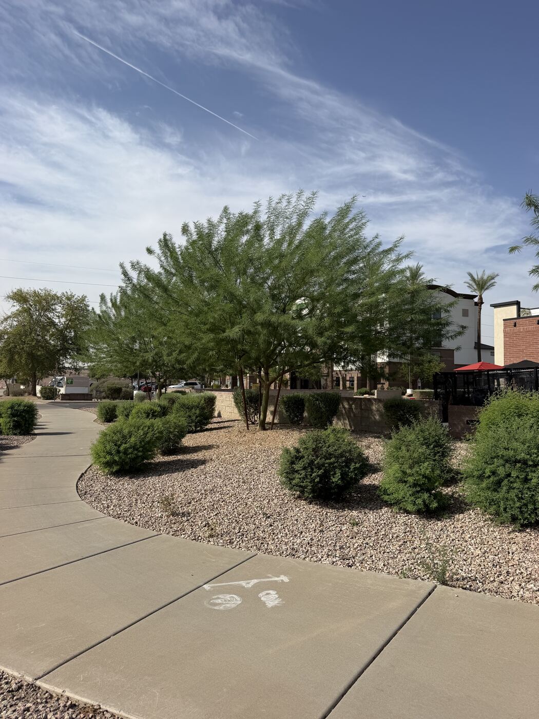 Grounds maintenance at an extended-stay hospitality property