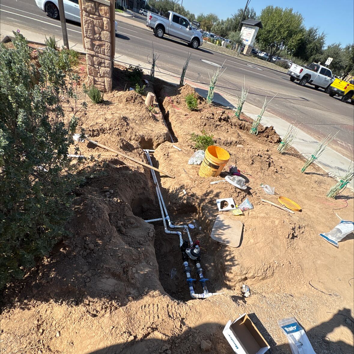New commercial irrigation system installation